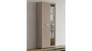 Шкаф двухдверный со стеклом Tiss, цвет Ясень шимо+Капучино фото - 2 - превью